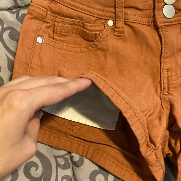 Rust/Orange Stretchy Short Shorts - Picture 7 of 8